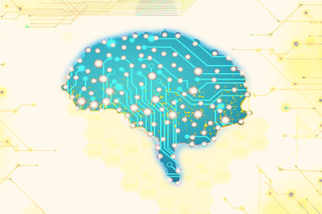 Alzheimer brain disease concept brain and electronic circuit board consciousness uploading bioinformatics of the brain neurons neuronal neural network concept dementia healing circuit-board    