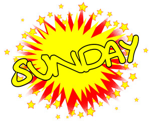 Cartoon Yellow Sunday Isolated Splash