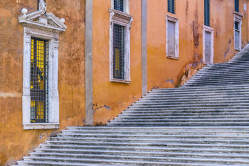 Fototapeta na wymiar Stairs and Reinassance Building, Rome, Italy