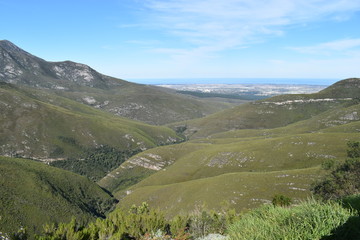 Mountainous landscape on the way to Wilderness in South Africa