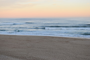 Beautiful beach in Wilderness at sunset in South Africa