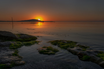 Beautiful summer sunset over the sea, near Chernomorets, Bulgaria