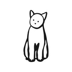 abstract cat of black lines