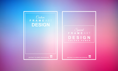 Cover or Flyer layout with Geometric colorful background with high saturated gradients