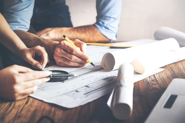 work man and woman for business project