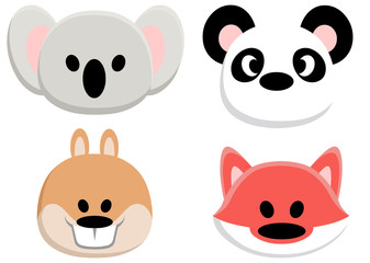Animal faces set