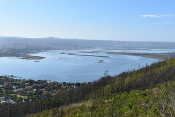 View over Knysna with the famous big blue lagoon in South Africa