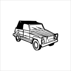 Car icon. Vector Illustration. White color