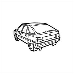 Car icon. Vector Illustration. White color