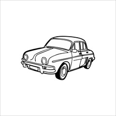 Car icon. Vector Illustration. White color