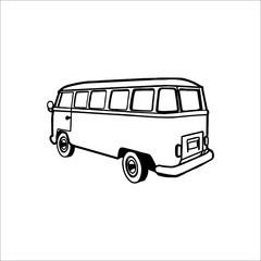 Bus icon. Vector illustration. White color