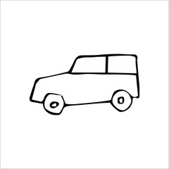 Car icon. Vector Art Illustration. White color