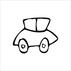 Car icon. Vector Art Illustration. White color