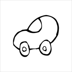 Car icon. Vector Art Illustration. White color