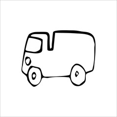 Truck transportation icon. Vector Art Illustration. White color