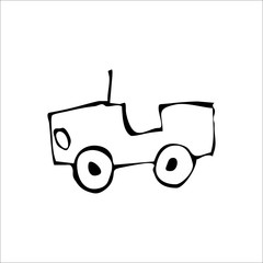 Car icon. Vector Art Illustration. White color