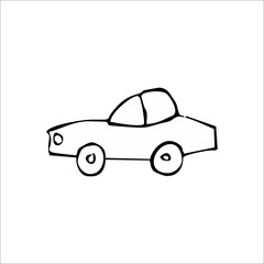 Car icon. Vector Art Illustration. White color