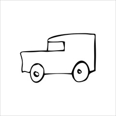Car icon. Vector Art Illustration. White color