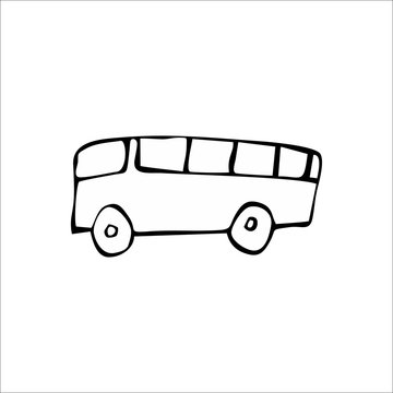 Bus icon. Vector illustration. White color