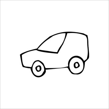 Car icon. Vector Art Illustration. White color
