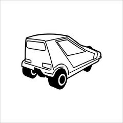 Car icon. Vector Illustration. White color