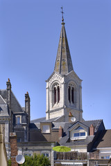 Obraz premium Bell tower of church Saint Gilles at Pornic in Pays de la Loire region in western France
