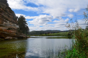 Lake with mountains on background. Landscape, south africa, patensie