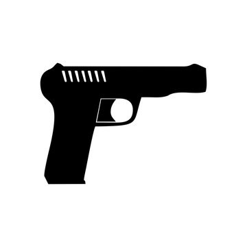 Handgun pistol icon.  Illustration