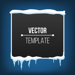 Creative vector illustration of icicle winter banner isolated on background. Art design snow piles. Abstract concept graphic element for New Year, christmas, xmas decoration. Space for your text