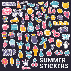 summer stickers black