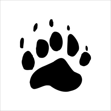 Black Bear footprints icon. Vector Illustration
