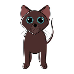 Cute cat icon sketch