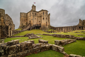 Warkworth Castle, An Old Ruined Medieval Keep
