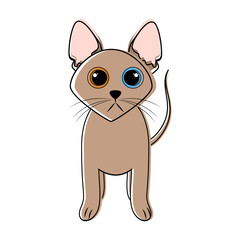 Cute cat icon sketch