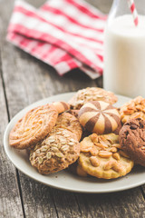Different types of sweet cookies.