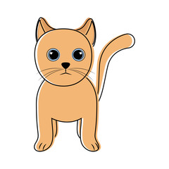Cute cat icon sketch