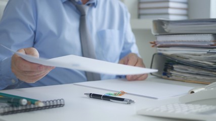 Businessman Working With Financial Documents In Accounting Office