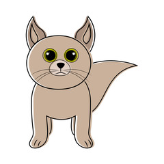 Cute cat icon sketch