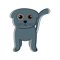 Cute cat icon sketch