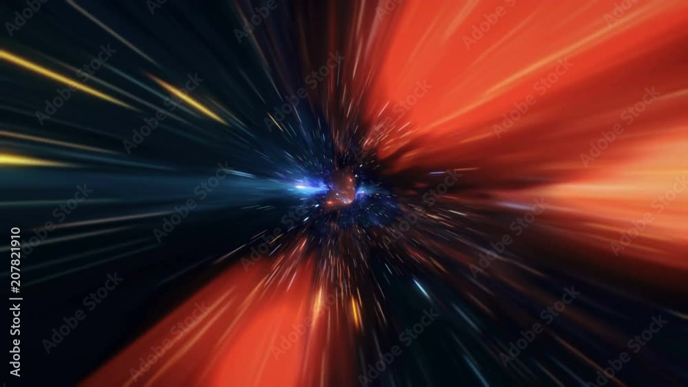 Canvas Prints abstract jump in space in hyperspace among stars and flying in the wormhole