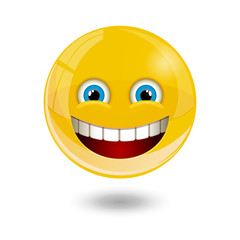 Fototapeta premium Yellow smiley emoticons, emoji, vector illustration.