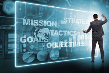 Businessman in strategic planning concept