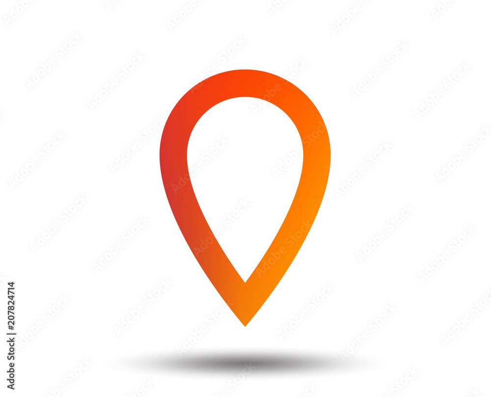 Poster map pointer sign icon. location marker symbol. blurred gradient design element. vivid graphic flat i