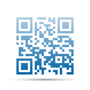 Qr code blue and shadow