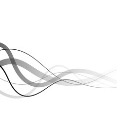Abstract curved black lines on a white background