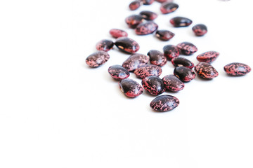 Scarlet runner beans,  phaseolus coccineus isolated on white background