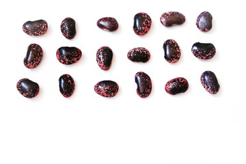 Scarlet runner beans,  phaseolus coccineus isolated on white background