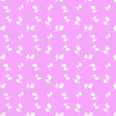 Roses seamless vector geometric monochromatic background - pattern for continuous replicate on pink background.