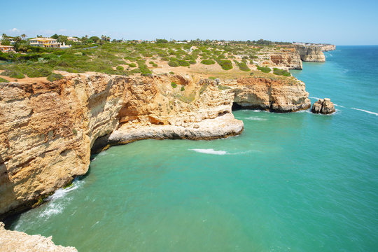 Rocky Atlantic Coast in Algarve, Portugal