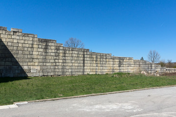 Obraz premium Ruins of The capital of the First Bulgarian Empire medieval stronghold Pliska, Shumen Region, Bulgaria